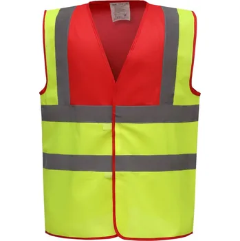 reflexní vesta Yoko Vesta HVW100 Hi-Vis, výstražná COT79W100zx705-red/hi vis 2XL Červená/žlutá hi vis