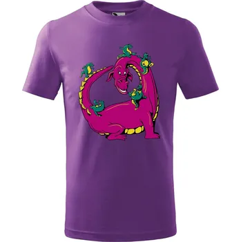 Dětské tričko s potiskem Dračí klouzačka Velikost: 122/6 let, Barva trička: Fialová