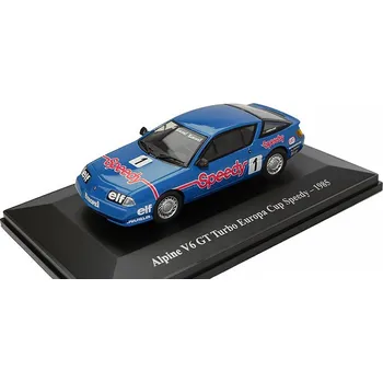 autíčko Alpine V6 GT Turbo #1 Europa Cup Speedy 1985 1:43 - Eligor časopis s modelem Renault Alpine V6 GT Turbo No.1 Europa Cup 1985 - kovový model