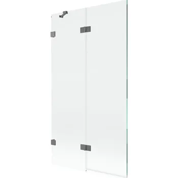 Vanová zástěna Vanová zástěna Mexen Lunar 2-křídlá levá 100 x 150 cm, průhledná, stříbrná - 897-100-100-95-00-L