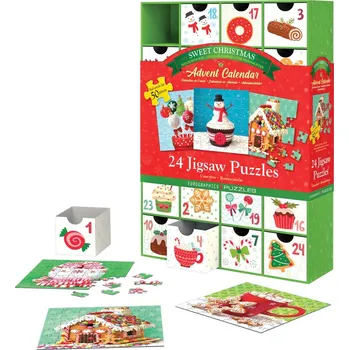 Puzzle Eurographics Puzzle Adventní kalendář: Sladké Vánoce 24x 50 dílků