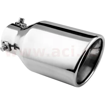 koncovka výfuku nerezová kulatá, vnější průměr 102mm, délka 215mm, vnitřní průměr 45-58mm ASSO