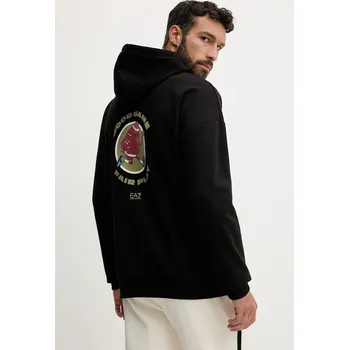 Pánská mikina Mikina EA7 Emporio Armani pánská, černá barva, s kapucí, s potiskem, AF10443.7M000993 99X, vel. XXL