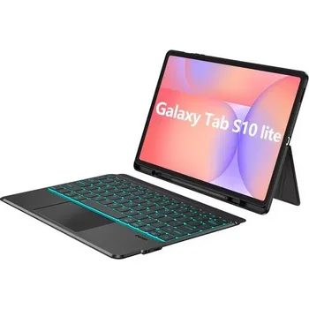 Pouzdro na tablet JP Magnetické pouzdro s odnímatelnou Bluetooth klávesnicí, touchpadem, podsvícením, otočným stojánkem a držákem na stylus, Samsung Galaxy Tab S7+ / S8+ / S9+ / S10+ / S7 FE / S9 FE+, černé