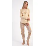 Dámské pyžamo dlouhé Monika - béžová - M