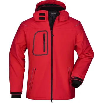 James & Nicholson Pánská 3-vrstvá zimní softshellová bunda - XL red
