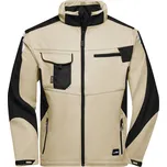 James & Nicholson Pracovní letní softshellová bunda - Strong - XS stone/black