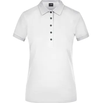 Dámské tričko James & Nicholson Dámské pima piqué polo - L white