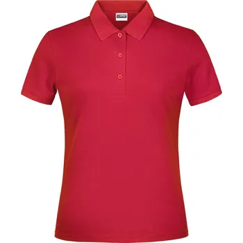 Dámské tričko James & Nicholson Dámské piqué polo - S red (02079100401)