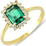 Lillian Vassago Zlatý prsten se smaragdem a zirkony LLV22-GR042YE Velikost prstenu: 57
