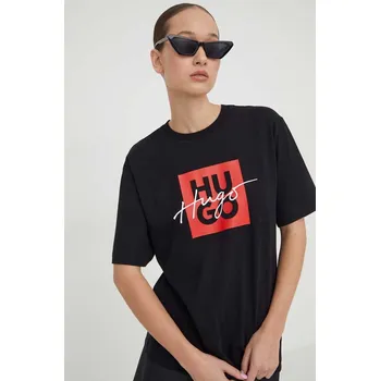 Pánské oblečení Bavlněné tričko HUGO Dashire_3 50485373 černá 99X, vel. XS