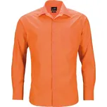 James & Nicholson Popelínová business košile s dlouhým rukávem - S orange