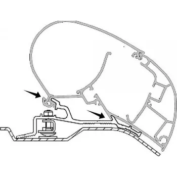 Příslušenství ke karavanu Adaptérová lišta pro markýzy Dometic PR 2000 a 2500 na Fiat Ducato 250/290 délka Délka 3,25 m