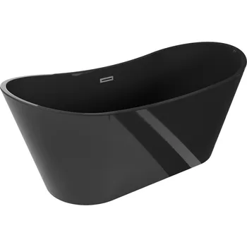 Vana Mexen Montana volně stojící vana 170 x 80 cm, černá, přepad gun metal - 52011708070-95 Volně stojící vany