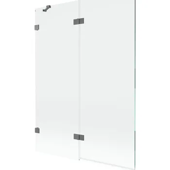 Vanová zástěna Vanová zástěna Mexen Lunar 2-křídlá levá 130 x 150 cm, průhledná, stříbrná - 897-130-100-95-00-L