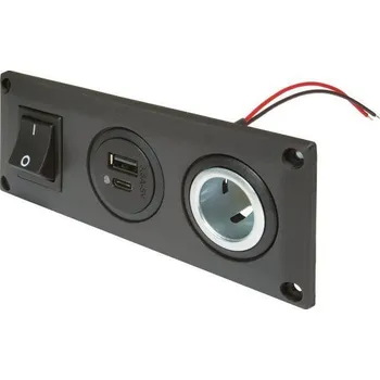 Příslušenství ke karavanu USB a zapalovačová zásuvka ProCar s vypínačem varianta 1x USB-A, 1x USB-C