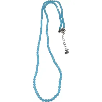 Náhrdelník Ulexitový, modrý náhrdelník z fazetovaných kuliček 3 mm s ocelí