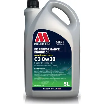 Motorový olej MILLERS OILS motorový olej plně syntetický s nanočásticemi EE Performance C3 0w30 5l