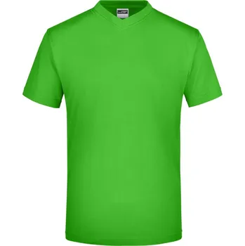 pracovní tričko James & Nicholson Tričko s výstřihem do V - XXL lime green