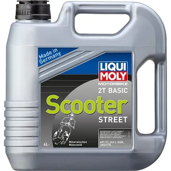 Motorový olej LIQUI MOLY Motorbike 2T Basic Scooter, minerální motorový 2T olej 4 l