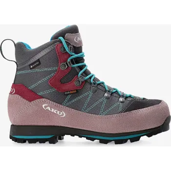 Dámská treková obuv AKU TREKKER LITE III Wide GTX - dámská kožená - tmavě šedá/hnědá/růžová/modrá Velikost: 39