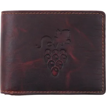 Peněženka Hnědá pánská kožená peněženka Lagen 66-6535/M hrozen vína VELKÝ