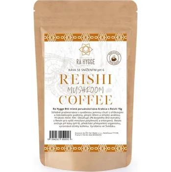 Káva Ra Hygge BIO mletá káva Peru Arabica REISHI vzorek 20g