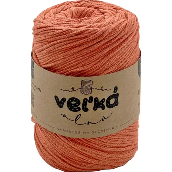 Příze VEĽKÁvlna VEL'KÁ vlna bavlněná šňůra na háčkování 2mm Papája