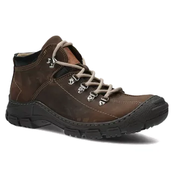 Pánská zimní obuv Pánské zimní boty Nagaba N456 hnědá (Pánské kotníkové boty z pravé kůže)