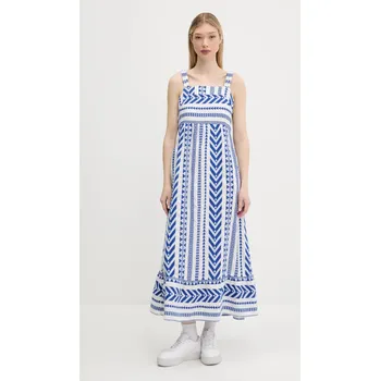 Dámské šaty Šaty Superdry bílá barva, maxi, W8011872A-F1W W8011872A.F1W 05A, vel. S