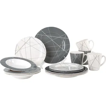 Příslušenství ke karavanu 16dílná sada melaminového nádobí Camp4 Rönne