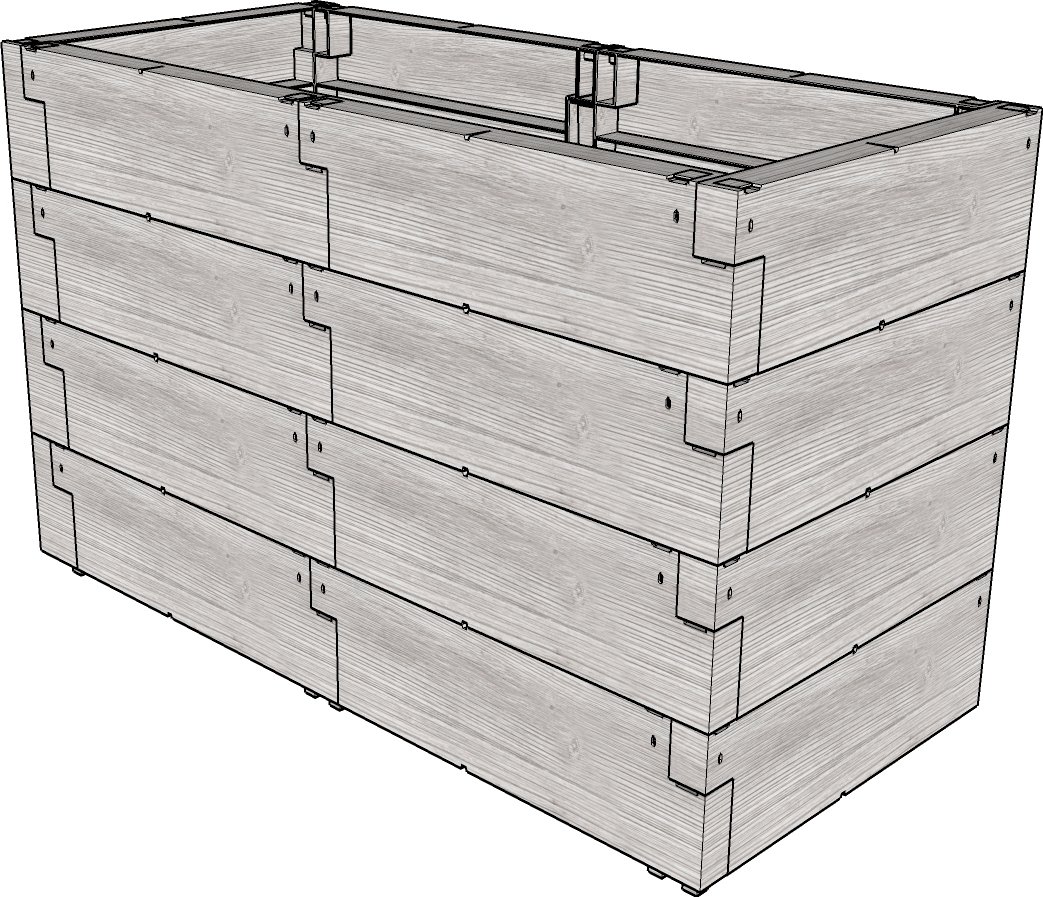 LANIT PLAST, s.r.o. vyvýšený záhon JUWEL TIMBER 4ER-SET LG3177