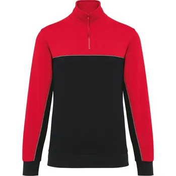 pracovní mikina Kariban Pracovní mikina s 1/4 zipem - L black/red