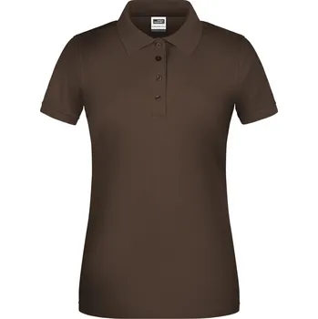 James & Nicholson Dámské pracovní bio piqué polo - S brown