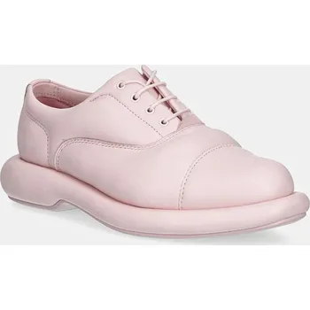Dámské polobotky Kožené polobotky Clarks Originals CUR Oxford 1 dámské, růžová barva, na platformě, 26180961, 39, 30X