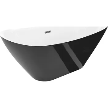 Vana Volně stojící vana Mexen Lotos 180 x 75 cm, bílá/černá, přepad v barvě gun metal - 52051807775-95