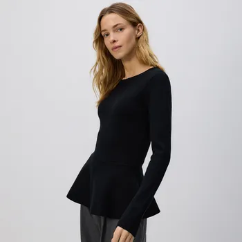 Dámský svetr Reserved - Svetr typu basquine - černý - 372HI-99X - 372HI-99X-L