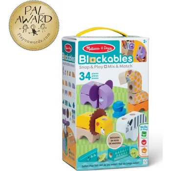 Dřevěná hračka Melissa & Doug Blockables stavebnice safari hrací sada