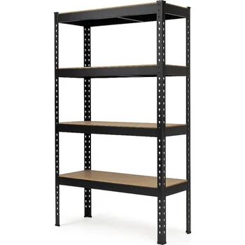 Dílenský regál Regál 1800x1200x500 mm profesionální 4-policový, nosnost 1200 kg - černý