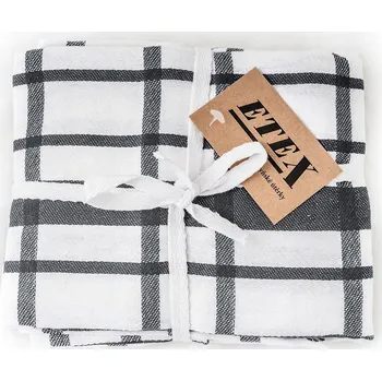 Utěrka Etex Egyptská bavlna U03 50 x 70 cm šedé káro 3 ks