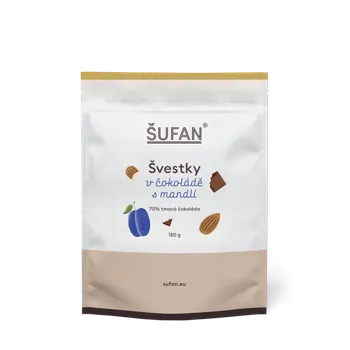 ŠUFAN s.r.o. Švestky v čokoládě s mandlí - 180 g