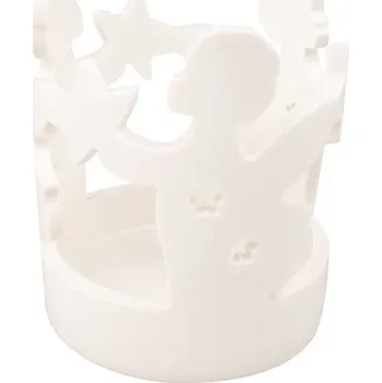 Svícen Svícen s andílky porcelánový 6,5 x 8 x 6,5 cm