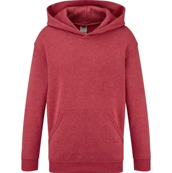 Chlapecká mikina Fruit of the Loom Dětská mikina s kapucí - 152 vintage heather red
