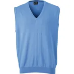 James & Nicholson Pánská svetrová vesta s výstřihem do V - XL glacier blue