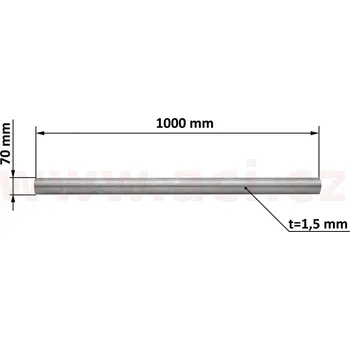 Kouřovod univerzální roura výfuku 1 m NEREZ, vnější průměr 70 mm, tl. 1,5 mm TYLL
