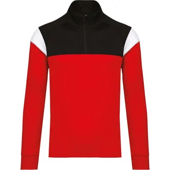 Pánská mikina Kariban Tréninková mikina s 1/4 zipem - M sporty red/black