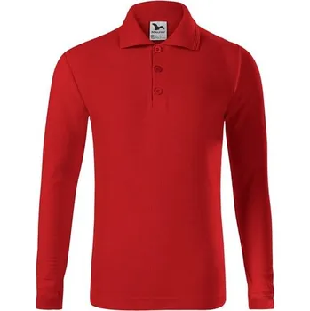 Chlapecké tričko MALFINI Dětská polokošile s dlouhým rukávem Pique Polo LS - Červená | 146 cm (10 let)