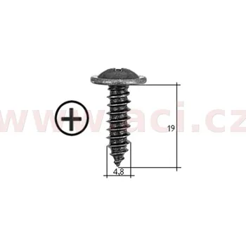 Autodíl samořezný křížový vrut černý pozink Fe (sada 20 ks) (4,8 mm, 19 mm)