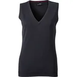 James & Nicholson Dámská svetrová vesta s výstřihem do V - S black