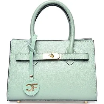 Kabelka Carla Ferreri Dámská kožená kabelka CF1910 Celadon + 2 měsíce na vrácení zboží